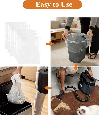 100PCS Vacuum Plastic Bags Replacement for Shark MessMaster VS100/VS101/VS100C, Portable Wet Dry Vacuum Cleaner Accessories, Durable Plastic Dust Bags in Saudi Arabia