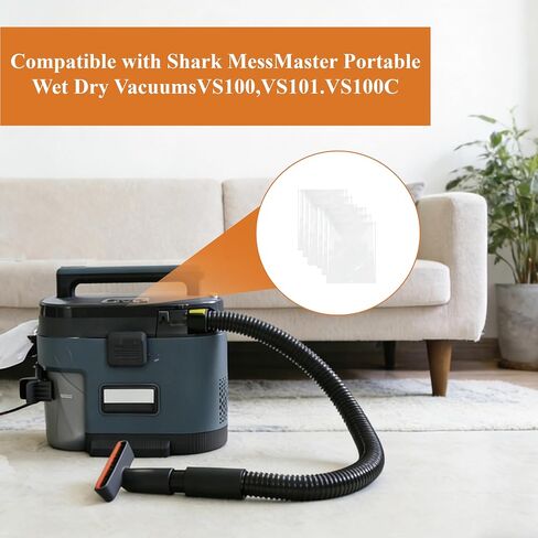 100PCS Vacuum Plastic Bags Replacement for Shark MessMaster VS100/VS101/VS100C, Portable Wet Dry Vacuum Cleaner Accessories, Durable Plastic Dust Bags in Saudi Arabia