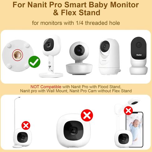15.7in Flexible Baby Monitor Mount Compatible with Nanit Pro Smart Baby Monitor & Flex Stand, Also for Cameras with 1/4 Screw Mount 360° Adjustable Long Gooseneck Arm for Crib, Dresser, Shelf in Saudi Arabia