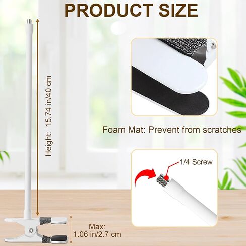 15.7in Flexible Baby Monitor Mount Compatible with Nanit Pro Smart Baby Monitor & Flex Stand, Also for Cameras with 1/4 Screw Mount 360° Adjustable Long Gooseneck Arm for Crib, Dresser, Shelf in Saudi Arabia