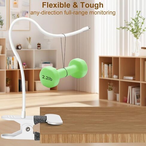 15.7in Flexible Baby Monitor Mount Compatible with Nanit Pro Smart Baby Monitor & Flex Stand, Also for Cameras with 1/4 Screw Mount 360° Adjustable Long Gooseneck Arm for Crib, Dresser, Shelf in Saudi Arabia