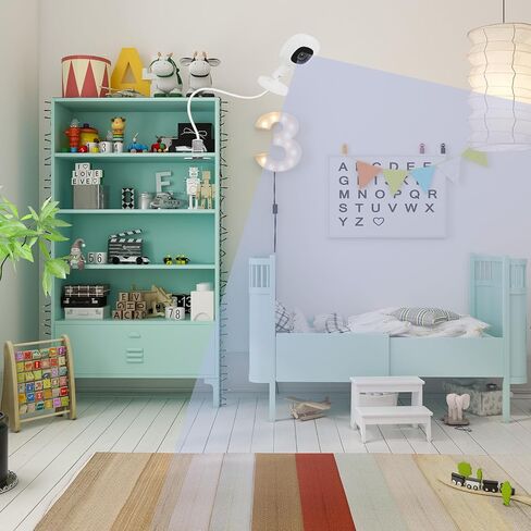 15.7in Flexible Baby Monitor Mount Compatible with Nanit Pro Smart Baby Monitor & Flex Stand, Also for Cameras with 1/4 Screw Mount 360° Adjustable Long Gooseneck Arm for Crib, Dresser, Shelf in Saudi Arabia