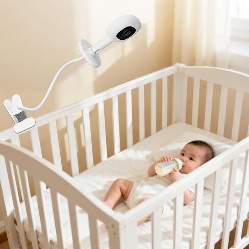 15.7in Flexible Baby Monitor Mount Compatible with Nanit Pro Smart Baby Monitor & Flex Stand, Also for Cameras with 1/4 Screw Mount 360° Adjustable Long Gooseneck Arm for Crib, Dresser, Shelf in Saudi Arabia