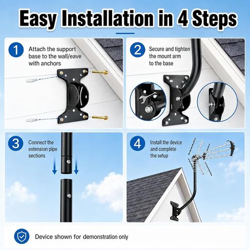 Heavy Duty Antenna Mounting Pole for Ambient Weather Station, Starlink 4/4X | 1.5" Dia x 33" L J Mount for Ambient Weather WS-5000, WS-2902, WS-2000, Satellite TV Antenna Bracket, 2mm Thick Steel in Saudi Arabia