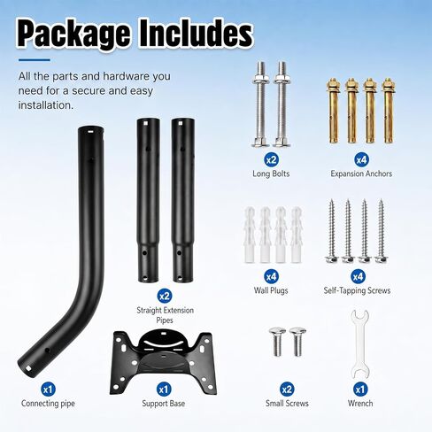 Heavy Duty Antenna Mounting Pole for Ambient Weather Station, Starlink 4/4X | 1.5" Dia x 33" L J Mount for Ambient Weather WS-5000, WS-2902, WS-2000, Satellite TV Antenna Bracket, 2mm Thick Steel in Saudi Arabia