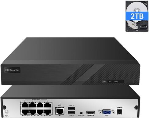 Marquis 16-Channel PoE NVR IP Security Recorder, 12MP Video & Audio, Supports 16CH 12MP/8MP/6MP/5MP Input, Dual Storage Bays, Built-in 4TB HDD – Ideal for Security Integrators (Guard Viewer App) in Saudi Arabia