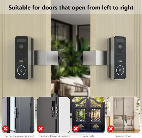 حامل جرس باب مضاد للسرقة لكاميرا AOSU Video Doorbell Pro (V8P1AX11)/SE (V8E2CA11) وكاميرا AOSU Video Doorbell Ultra(V8S1AX11)، ملحقات حامل حامل جرس الباب القابل للتعديل in Kuwait