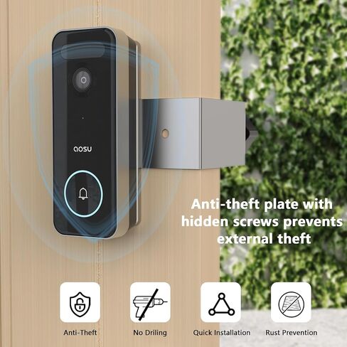 حامل جرس باب مضاد للسرقة لكاميرا AOSU Video Doorbell Pro (V8P1AX11)/SE (V8E2CA11) وكاميرا AOSU Video Doorbell Ultra(V8S1AX11)، ملحقات حامل حامل جرس الباب القابل للتعديل in Kuwait