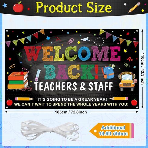 Welcome Back to School Backdrops for Teachers and Staff,First Day of School Banner Sign Polyester Photography Background for School Classroom Office Decorations,73x44 Inch in Saudi Arabia