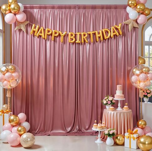 10ftx10ft Rose Gold Sequin Backdrop Curtain for Parties, Wrinkle Free Thick Glitter Sparkle Photo Backdrop Drapes 2 Panels 5x10FT Shimmer Back Drop Cloth for Wedding Birthday Photography Background in Kuwait