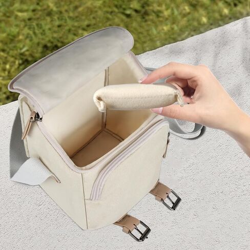 GAGITERVR Neo Fly More Combo Travel Case, Shoulder Messenger Carrying Bag with Canvas Leather Trim Fits DJI Neo Drone/Up to 6 Batteries/RC-N3/N2/Charging Hub & Accessories, Ideal for Trip and Storage in Saudi Arabia