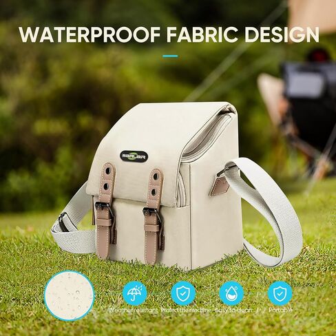 GAGITERVR Neo Fly More Combo Travel Case, Shoulder Messenger Carrying Bag with Canvas Leather Trim Fits DJI Neo Drone/Up to 6 Batteries/RC-N3/N2/Charging Hub & Accessories, Ideal for Trip and Storage in Saudi Arabia