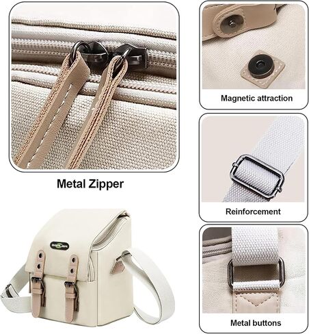 GAGITERVR Neo Fly More Combo Travel Case, Shoulder Messenger Carrying Bag with Canvas Leather Trim Fits DJI Neo Drone/Up to 6 Batteries/RC-N3/N2/Charging Hub & Accessories, Ideal for Trip and Storage in Saudi Arabia