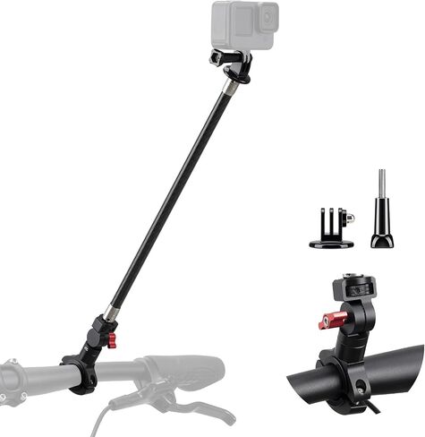 Motorcycle Bike Handlebar Mount for Insta360, 360° Adjustable Aluminium Alloy Rod, Bike Selfie Stick Handlebar Mount for Insta360 X4 X3 X2 X ONE RS R,GoPro (1/4 Threads) in Saudi Arabia