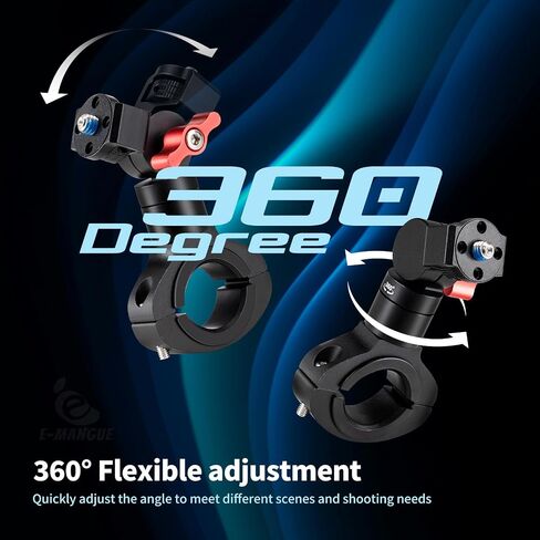 Motorcycle Bike Handlebar Mount for Insta360, 360° Adjustable Aluminium Alloy Rod, Bike Selfie Stick Handlebar Mount for Insta360 X4 X3 X2 X ONE RS R,GoPro (1/4 Threads) in Saudi Arabia