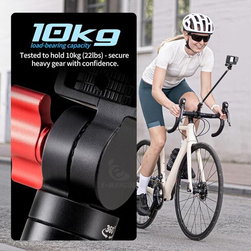 Motorcycle Bike Handlebar Mount for Insta360, 360° Adjustable Aluminium Alloy Rod, Bike Selfie Stick Handlebar Mount for Insta360 X4 X3 X2 X ONE RS R,GoPro (1/4 Threads) in Saudi Arabia
