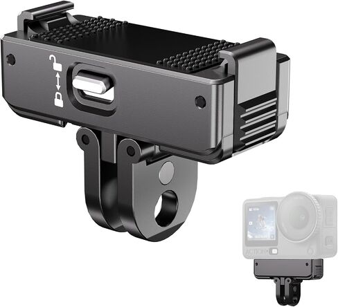 Foldable 2-Prong Magnetic Quick Release Mount with Mechanical Lock & 360° Rotation for DJI Osmo Action 6/Osmo Nano, Aluminum Base with 1/4" Thread, Action Camera Adapter in Saudi Arabia