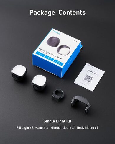TELESIN Magnetic Fill Light for DJI Osmo Pocket 4 3 & Xtra CRI95+ Mini Vlog Lamp with 3 Color Temperatures 3 Brightness Levels Ultra Light 19g Portable for Content Creation in Kuwait