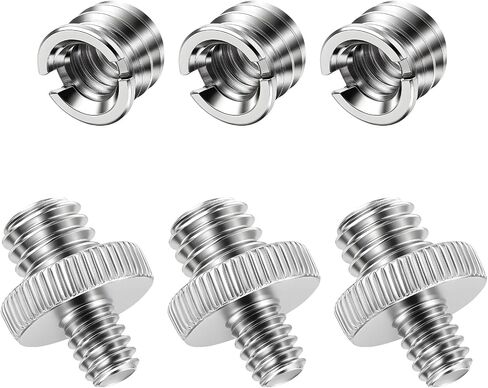 3 PCS 1/4 Inch to 3/8 Inch Tripod Adapter & 3PCS 3/8 to 1/4 Mount Screws Adapter, Threaded Screws Adapters Double Head Stud Standard Mounting Thread Converter for Camera Tripod Monopod Light Stand in Saudi Arabia