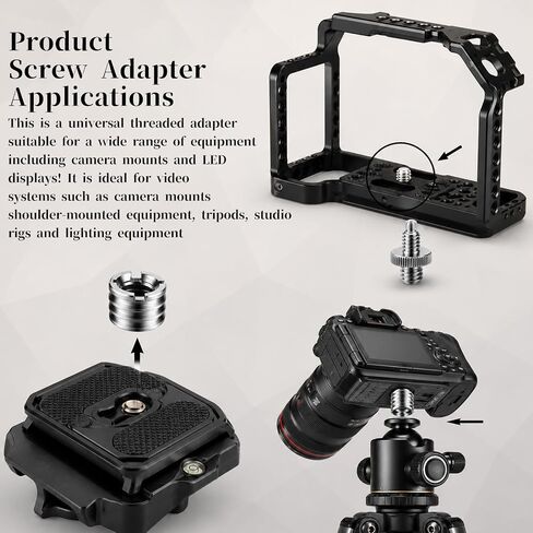 3 PCS 1/4 Inch to 3/8 Inch Tripod Adapter & 3PCS 3/8 to 1/4 Mount Screws Adapter, Threaded Screws Adapters Double Head Stud Standard Mounting Thread Converter for Camera Tripod Monopod Light Stand in Saudi Arabia