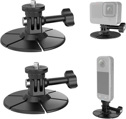 2Pcs Flexible Adhesive Helmet Mount for GoPro/Insta360/DJI Action Cameras | Snowboard Surfboard Flat Curved Sticky Mount Base for GoPro 13/12/11/10/9, for Insta360 X5/X4/X3, for DJI Action 6/5/4/3 in Kuwait