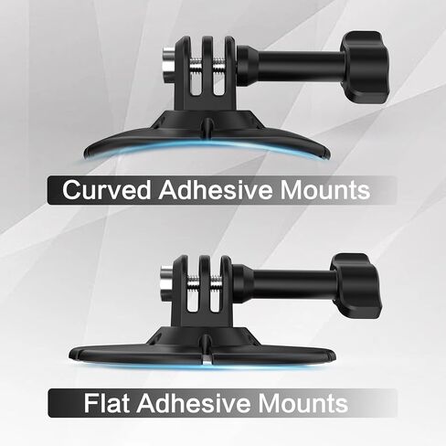 2Pcs Flexible Adhesive Helmet Mount for GoPro/Insta360/DJI Action Cameras | Snowboard Surfboard Flat Curved Sticky Mount Base for GoPro 13/12/11/10/9, for Insta360 X5/X4/X3, for DJI Action 6/5/4/3 in Kuwait