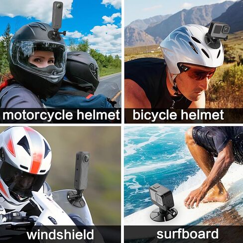 2Pcs Flexible Adhesive Helmet Mount for GoPro/Insta360/DJI Action Cameras | Snowboard Surfboard Flat Curved Sticky Mount Base for GoPro 13/12/11/10/9, for Insta360 X5/X4/X3, for DJI Action 6/5/4/3 in Kuwait