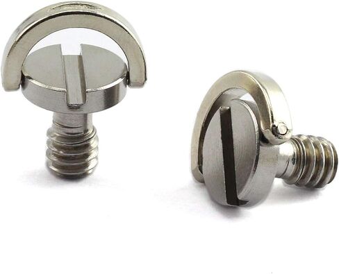 HJ Garden 2pcs 1/4-20 Thread D-Ring Stainless Steel Camera Fixing Screws for Camera Tripod Monopod QR Plate,D Shaft Quick Release Plate Mounting Screw 10mm Length in Saudi Arabia