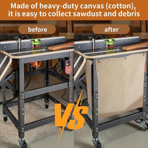 Table Saw Dust Collector Bag, Heavy Duty Canvas | Compatible with Most Open Stand Table Saws, Replacement for ROCKLER 48649, Keeps Workshop Clean and Dust-Free in Saudi Arabia