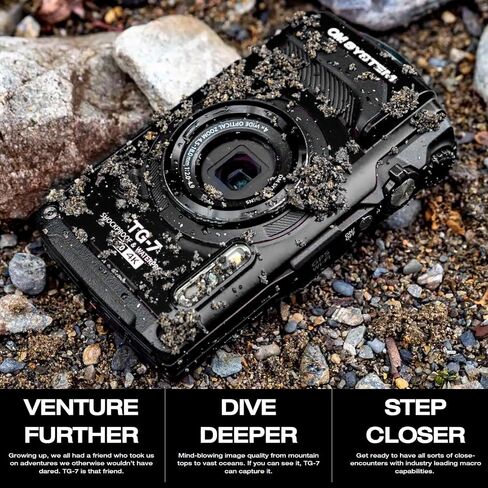 OM SYSTEM Tough TG-7 Digital Camera (Black) Bundle w/Accessories (4 Items) in Kuwait