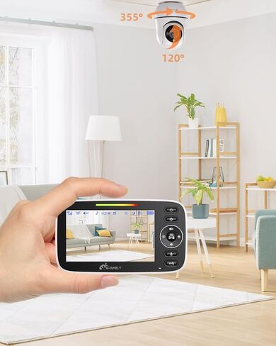 iFamily 4.3" Split Screen Baby Monitor with 2 Cameras and Audio | Video Baby Monitor ,Long Range, Remote pan tilt, Night Vision, Temperature Sensor, Feeding Clock and lullabies in Saudi Arabia