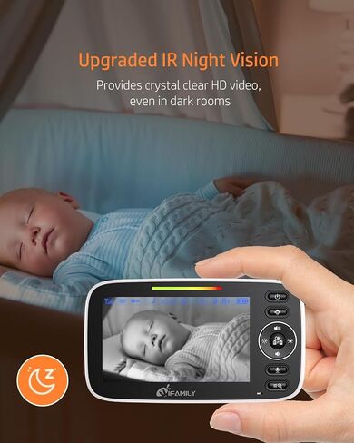 iFamily 4.3" Split Screen Baby Monitor with 2 Cameras and Audio | Video Baby Monitor ,Long Range, Remote pan tilt, Night Vision, Temperature Sensor, Feeding Clock and lullabies in Saudi Arabia