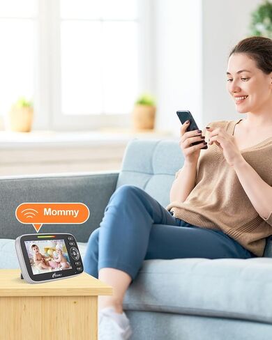 iFamily 4.3" Split Screen Baby Monitor with 2 Cameras and Audio | Video Baby Monitor ,Long Range, Remote pan tilt, Night Vision, Temperature Sensor, Feeding Clock and lullabies in Saudi Arabia