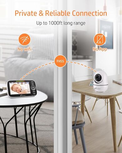 iFamily 4.3" Split Screen Baby Monitor with 2 Cameras and Audio | Video Baby Monitor ,Long Range, Remote pan tilt, Night Vision, Temperature Sensor, Feeding Clock and lullabies in Saudi Arabia