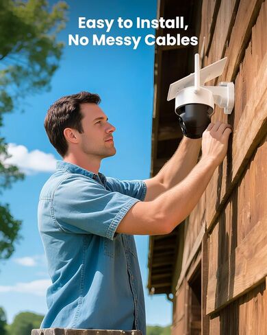 4G LTE Cellular Solar Security Camera Wireless Outdoor, No WiFi | 2K Camera No WiFi Needed with SIM Card, 360° Full View, PIR Motion Detection & Siren, 2 Way Talk, Color Night Vision, IP66 in Saudi Arabia