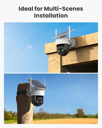 4G LTE Cellular Solar Security Camera Wireless Outdoor, No WiFi | 2K Camera No WiFi Needed with SIM Card, 360° Full View, PIR Motion Detection & Siren, 2 Way Talk, Color Night Vision, IP66 in Saudi Arabia