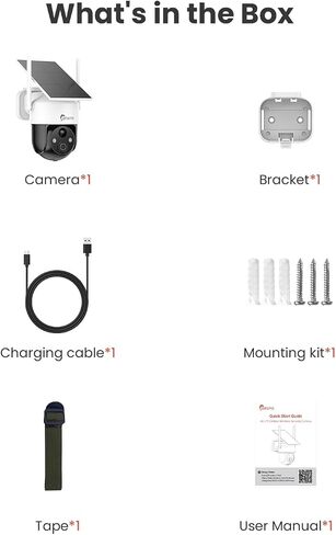 4G LTE Cellular Solar Security Camera Wireless Outdoor, No WiFi | 2K Camera No WiFi Needed with SIM Card, 360° Full View, PIR Motion Detection & Siren, 2 Way Talk, Color Night Vision, IP66 in Saudi Arabia