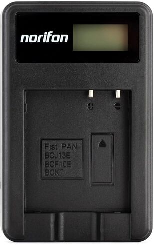 Norifon DMW-BCF10 LCD USB Charger for Panasonic Lumix DMC-FH20 | Compatible with Panasonic Lumix DMC-FH22, DMC-FH24, DMC-FH25, DMC-FH3, DMC-FH5, DMC-FS15, DMC-FS6, DMC-FS7, DMC-FT1 in Kuwait