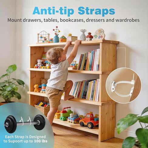 Inaya Baby Proofing Kit Advanced Set 50 Pack - Child Safety Hidden Locks for Cabinets & Drawers, Adjustable Safety Latches, Door Lever Locks and Outlet Covers and more - Keep Your Child Safe at Home in Saudi Arabia