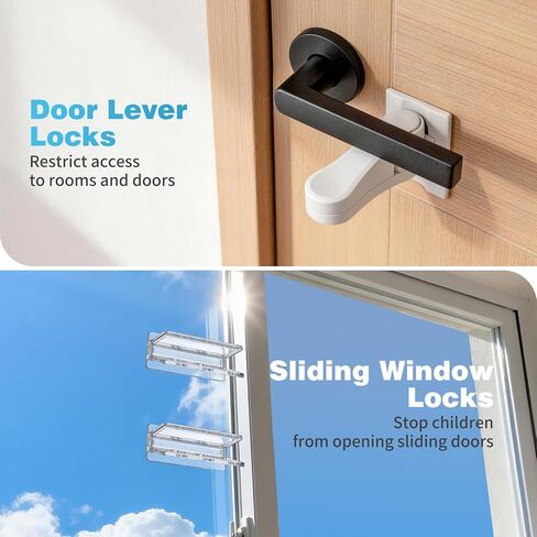Inaya Baby Proofing Kit Advanced Set 50 Pack - Child Safety Hidden Locks for Cabinets & Drawers, Adjustable Safety Latches, Door Lever Locks and Outlet Covers and more - Keep Your Child Safe at Home in Saudi Arabia