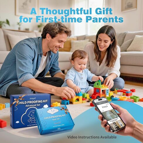 Inaya Baby Proofing Kit Advanced Set 50 Pack - Child Safety Hidden Locks for Cabinets & Drawers, Adjustable Safety Latches, Door Lever Locks and Outlet Covers and more - Keep Your Child Safe at Home in Saudi Arabia