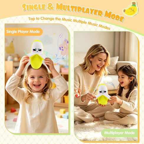 Musical Sensory Toys, Magic Touch Interactive Music Plush Toy, Soft Baby Music Sensory Toys with Sound, Multiplayer Interactive Play, Banana Toy Birthday Gift for Toddler Kids in Kuwait