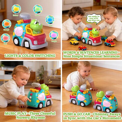 P&C Dinosaur Truck Toy for Toddlers, Musical Push Car with Lights & Sounds in Saudi Arabia