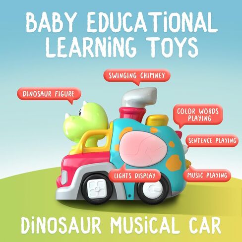 P&C Dinosaur Truck Toy for Toddlers, Musical Push Car with Lights & Sounds in Saudi Arabia