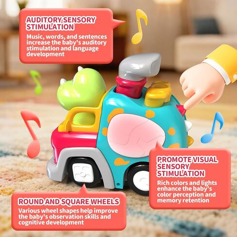 P&C Dinosaur Truck Toy for Toddlers, Musical Push Car with Lights & Sounds in Saudi Arabia