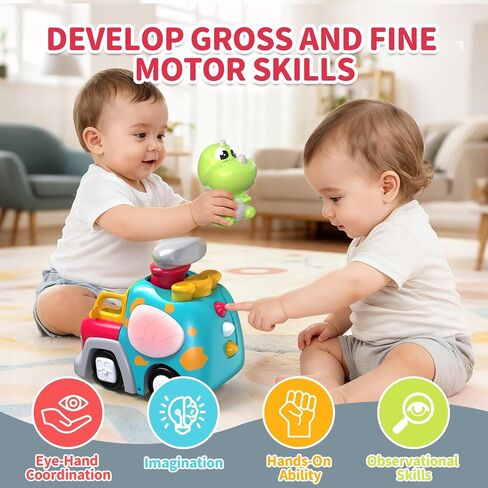 P&C Dinosaur Truck Toy for Toddlers, Musical Push Car with Lights & Sounds in Saudi Arabia