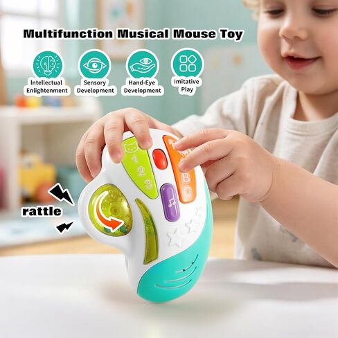 Musical Mouse Toy for Toddlers, Kids, Babies, Laptop Mouse Toy with Music and Lights, Great Gifts for Boys and Girls 1-3 in Saudi Arabia