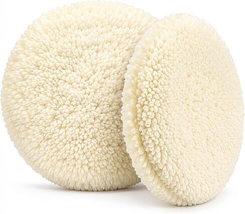 2 Pack 8 Inch Wool Double Sided Buffing Pad Polishing Pad 5/8"-11 Thread for 2 Sided Compound Cutting and Polishing Compatible with Rotary Polishers for Automotive, Marine and Epoxies in Kuwait