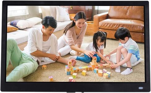 Digital Photo Frames 17-inch IPS Full-View Electronic 1920 * 1080 Resolution ABS Material Multimedia Player with HDMI Function White and Black Record Life (White) (Black) in Saudi Arabia