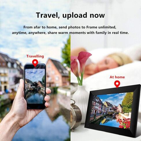 Digital Photo Frames 10-Inch High-Definition IPS LCD Display Support WiFi 16GB Storage Auto Rotation Support Micro SD Card Share Wonderful Moments (Black) (White) in Saudi Arabia